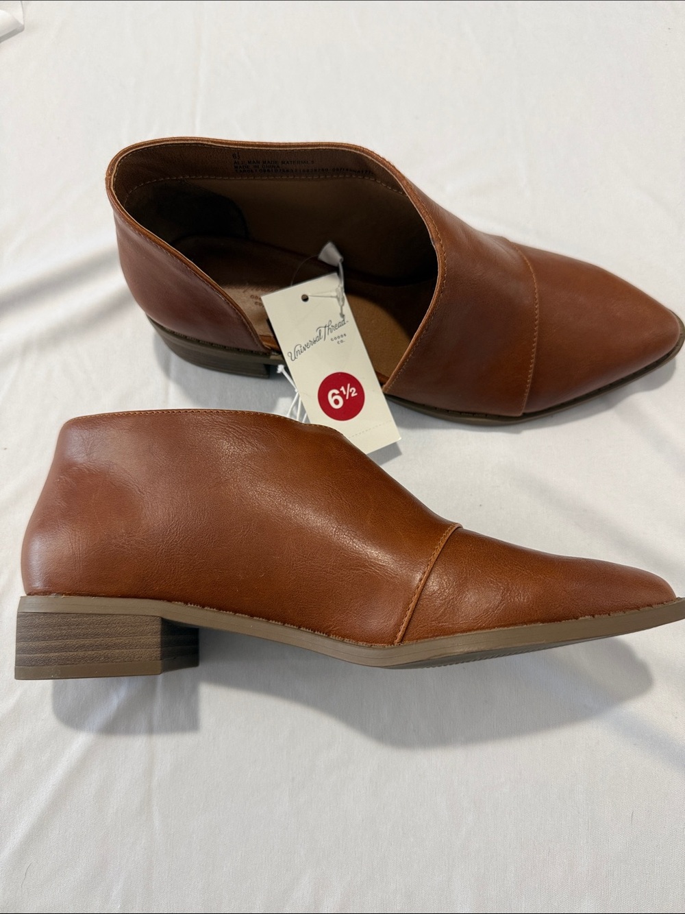 NEW Universal Thread Tan Leather-Look Slip-On Booties - Picture 9 of 15